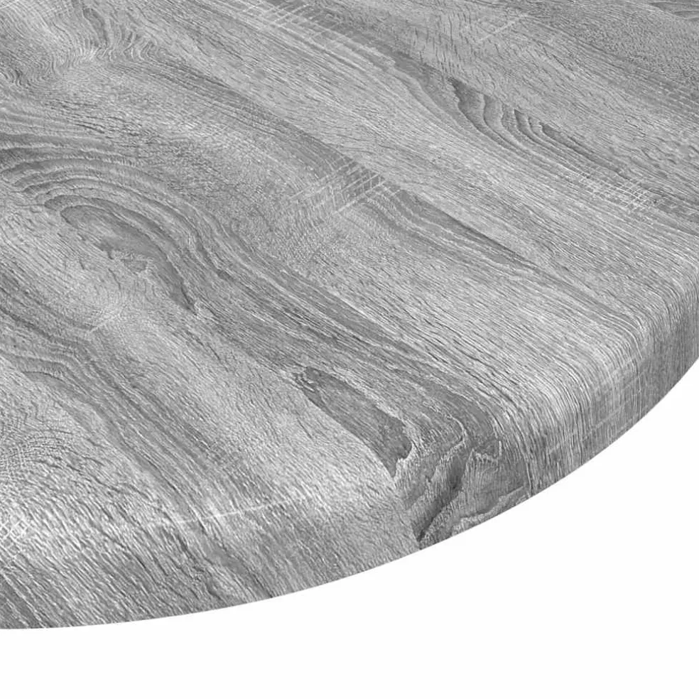 vidaXL Tafelblad Ø 30 x 1,5 cm Rond Bewerkt hout Grijs Sonoma