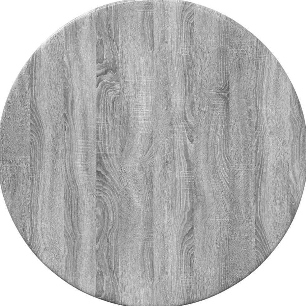 vidaXL Tafelblad Ø 30 x 1,5 cm Rond Bewerkt hout Grijs Sonoma