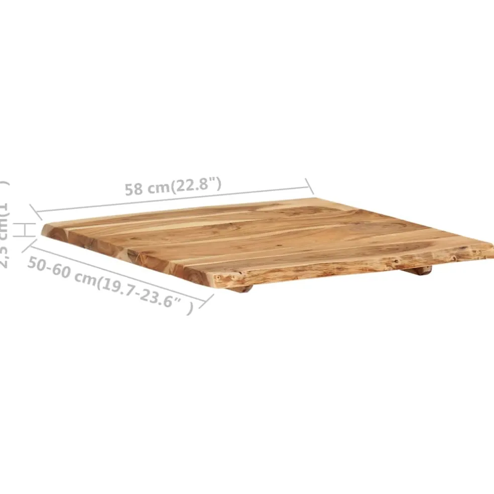 vidaXL Tafelblad 58x(50-60)x2,5 cm massief acaciahout