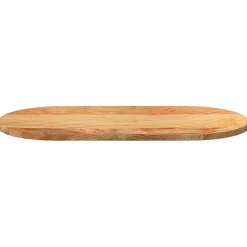 vidaXL Tafelblad 80x40x2 cm ovaal massief eikenhout lichtbruin