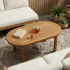 vidaXL Tafelblad 80 x 40 x 2,5 cm Ovaal Massief Teakhout Naturel