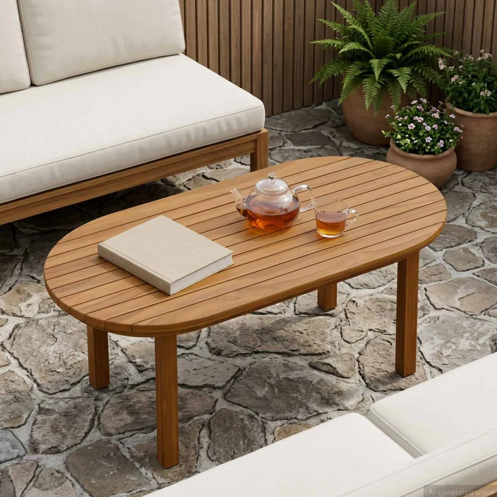 vidaXL Tafelblad 80 x 40 x 3,5 cm Ovaal Massief Teakhout Naturel