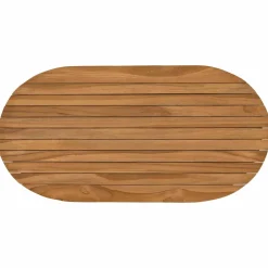 vidaXL Tafelblad 80 x 40 x 3,5 cm Ovaal Massief Teakhout Naturel