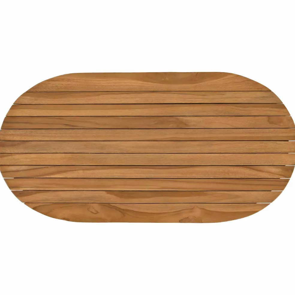 vidaXL Tafelblad 80 x 40 x 3,5 cm Ovaal Massief Teakhout Naturel