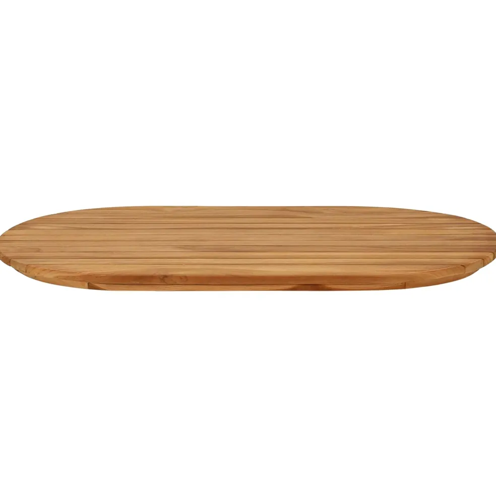 vidaXL Tafelblad 80 x 40 x 3,5 cm Ovaal Massief Teakhout Naturel