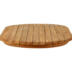 vidaXL Tafelblad 80 x 40 x 3,5 cm Ovaal Massief Teakhout Naturel