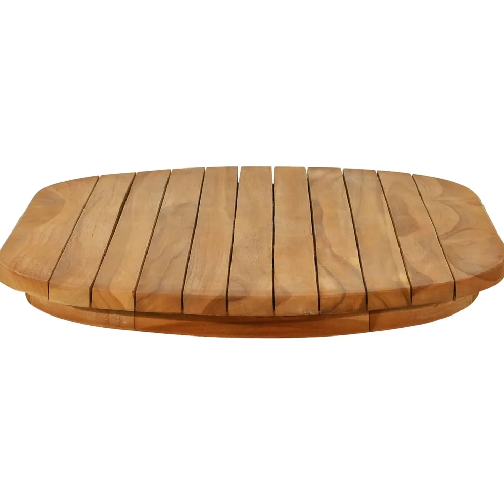 vidaXL Tafelblad 80 x 40 x 3,5 cm Ovaal Massief Teakhout Naturel