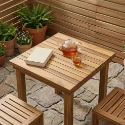 vidaXL Tafelblad 40 x 40 x 3,5 cm Vierkant Massief Teakhout Naturel