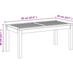 vidaXL Tafel Bruin 95 x 45 x 40 cm Massief Teakhout