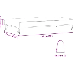 vidaXL Tafel Dek 122 x 72 x 15 cm Stof Rechthoekig Waterdicht Zwart