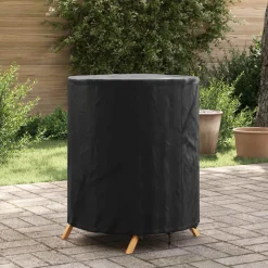 vidaXL Tafel Dek 62 x 62 x 70 cm Stof Rond Waterdicht Zwart