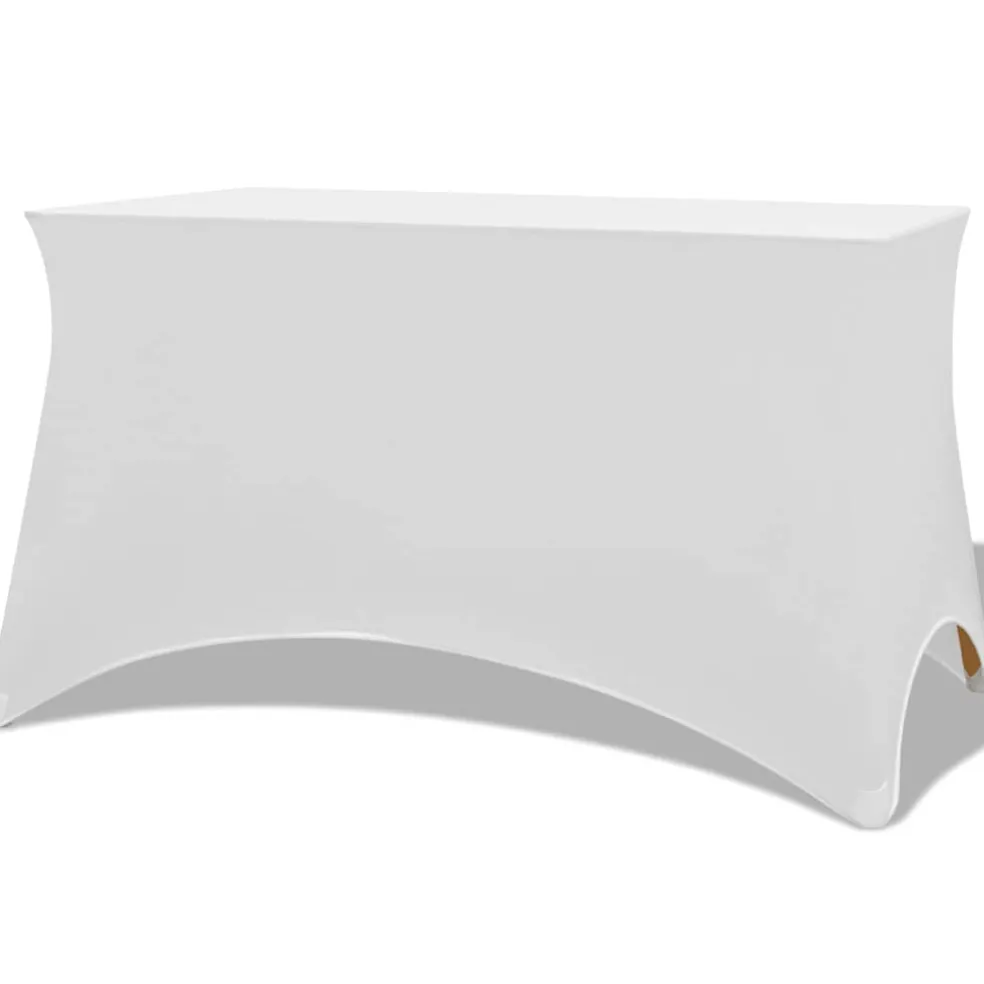 vidaXL Tafelhoes stretch wit 120x60,5x74 cm 2 st