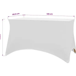 vidaXL Tafelhoes stretch wit 120x60,5x74 cm 2 st