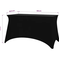 vidaXL Tafelhoes stretch zwart 120x60,5x74 cm 2 st