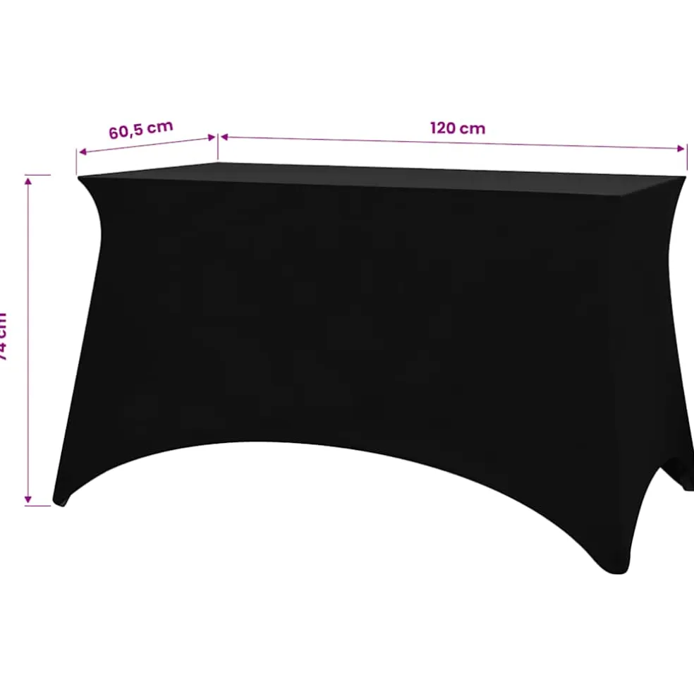 vidaXL Tafelhoes stretch zwart 120x60,5x74 cm 2 st