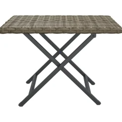 vidaXL Tafel inklapbaar 45x35x32 cm poly rattan grijs