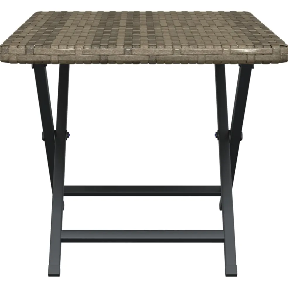 vidaXL Tafel inklapbaar 45x35x32 cm poly rattan grijs