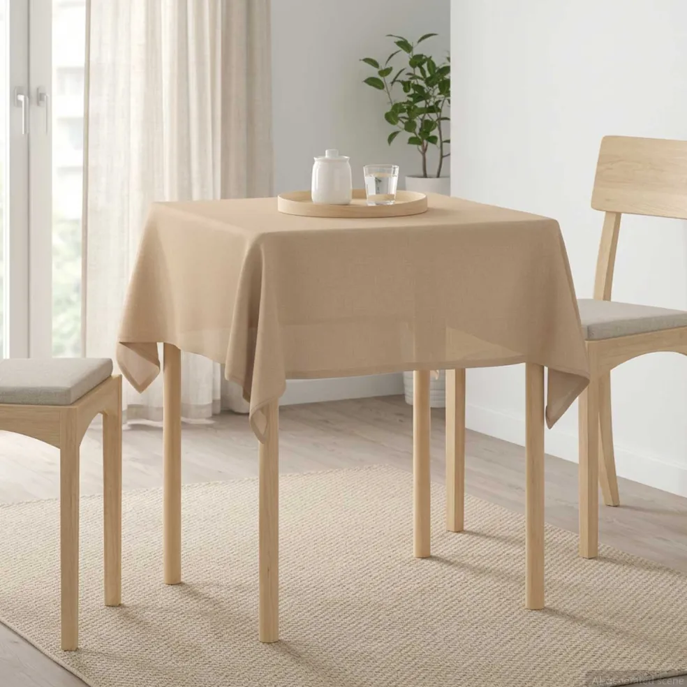 vidaXL Tafelkleed Vierkant Beige 90 x 90 cm