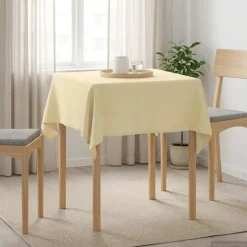 vidaXL Tafelkleed Vierkant Crèmewit 90 x 90 cm Polyester