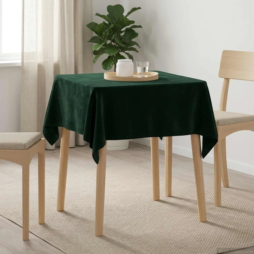 vidaXL Tafelkleed Vierkant Donkergroen 90 x 90 cm Polyester