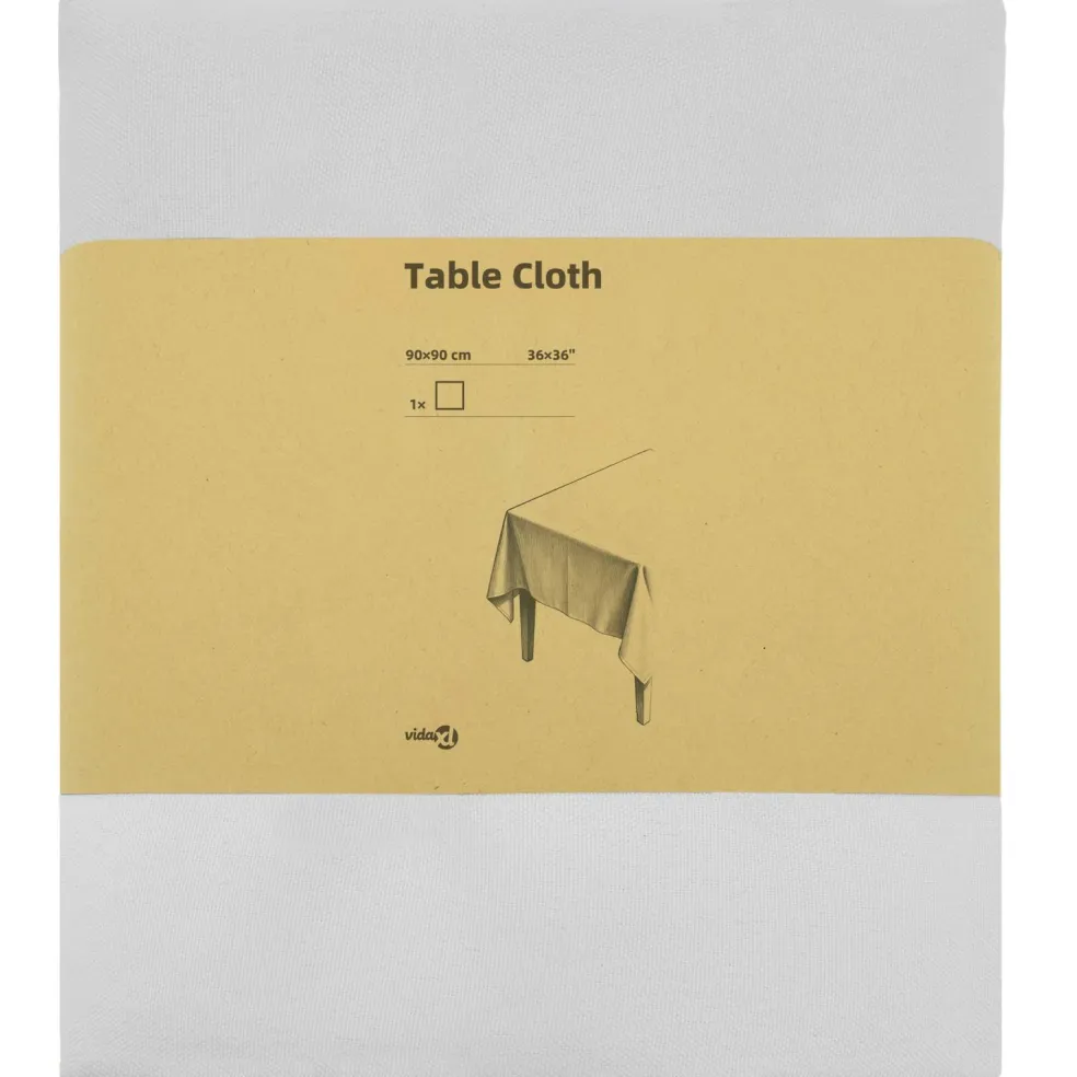 vidaXL Tafelkleed Vierkant Wit 90 x 90 cm Polyester