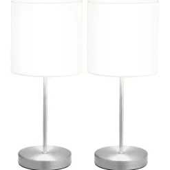vidaXL Tafellampen 2 st met aanraakknop E14 wit