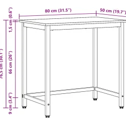 vidaXL Tafel Oudhout 80 x 50 x 76,5 cm Engineered hout en staal