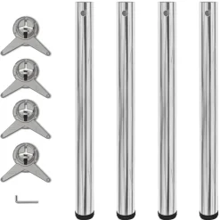 vidaXL Tafelpoten in hoogte verstelbaar chroom 710 mm 4 st