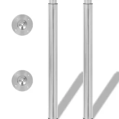 vidaXL Tafelpoten telescopisch roestvrij staal 710 mm - 1100 mm 2 st