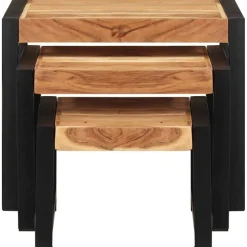 vidaXL Tafeltjesset 3 st massief hout