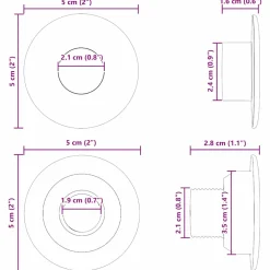 vidaXL Tafelvoetbal Lager 10 st Zwart 5 x 5 x 2,8 cm PP