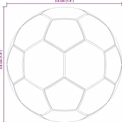 vidaXL Tafel Voetballen 12 st Wit 3,6 x 3,6 cm Polypropyleen