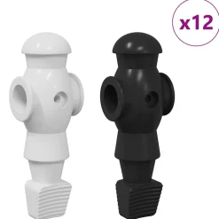 vidaXL Tafelvoetbalspelers 24 st Zwart en Wit 3,6 x 3,1 x 10,8 cm HIPS