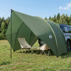 vidaXL Tailgate Luifel Waterdicht Legergroen 405 x 280 x 220 cm