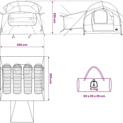 vidaXL Tailgate Tent met Regenfly Waterdicht 4-persoons Blauw