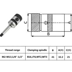 vidaXL Tapboorkop B16 met MT2 schacht voor schroefdraad M2-M13