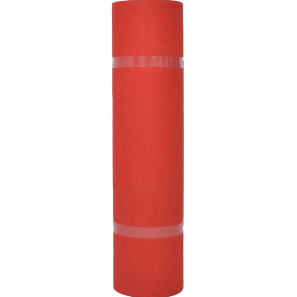 vidaXL Tapijt Effen Rood 1,2 x 12 m Polyester