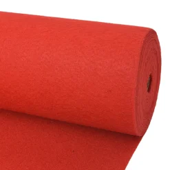 vidaXL Tapijt Effen Rood 1 x 12 m Stof