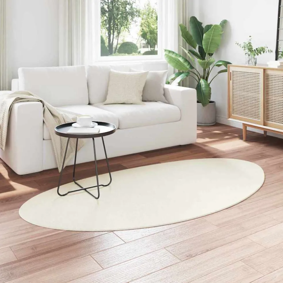 vidaXL Tapijt HUARTE Crèmekleurig 80 x 150 cm Polyester