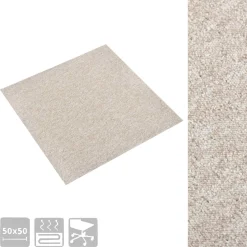 vidaXL Tapijt 20 st Licht Beige 50 x 50 cm 100% Polypropyleen