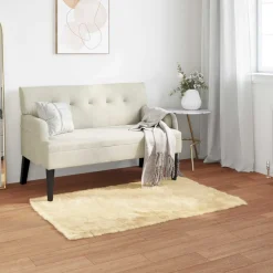 vidaXL Tapijt van imitatie TAFALLA Crèmekleurig 60 x 110 cm Polyester