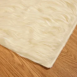 vidaXL Tapijt van imitatie TAFALLA Crèmekleurig 60 x 110 cm Polyester