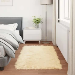 vidaXL Tapijt van imitatie TAFALLA Crèmekleurig 60 x 110 cm Polyester