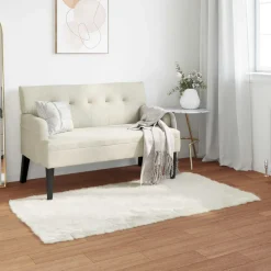 vidaXL Tapijt van imitatie TAFALLA Wit 60 x 110 cm Polyester