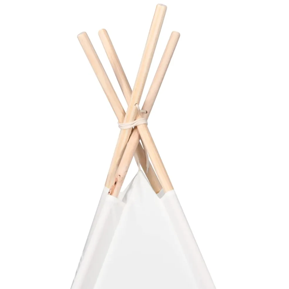 vidaXL Teepee Tent Wit 120 x 120 x 150 cm Stof en Plastic