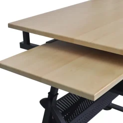 vidaXL Tekentafel met 2 lades en kruk