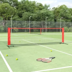 vidaXL Tennisnet 300x100x87 cm polyester zwart en rood