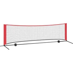 vidaXL Tennisnet Zwart en Rood 301 x 90,5 x 87 cm Polyester