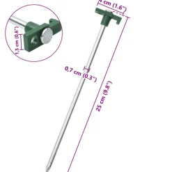 vidaXL Tentharingen 24 st 7 mm 25 cm gegalvaniseerd staal polypropeen