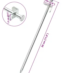 vidaXL Tentharingen 24 st 8 mm 30 cm gegalvaniseerd staal